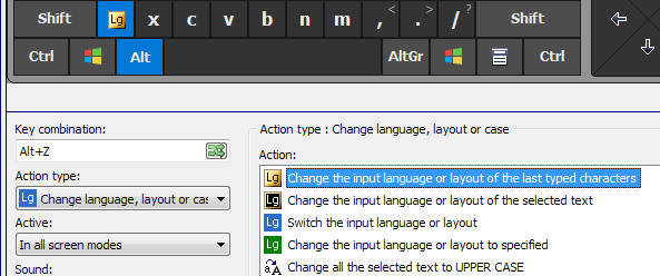 Change the language of already typed text